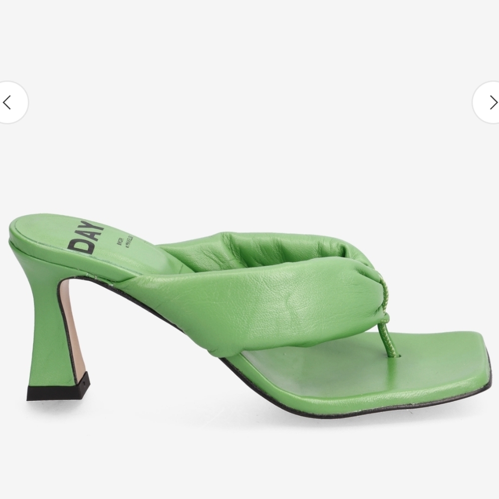 Day Birger et Mikkelsen Nathalie- Strap Sandal (bright green leather heels) - Picture 11 of 13